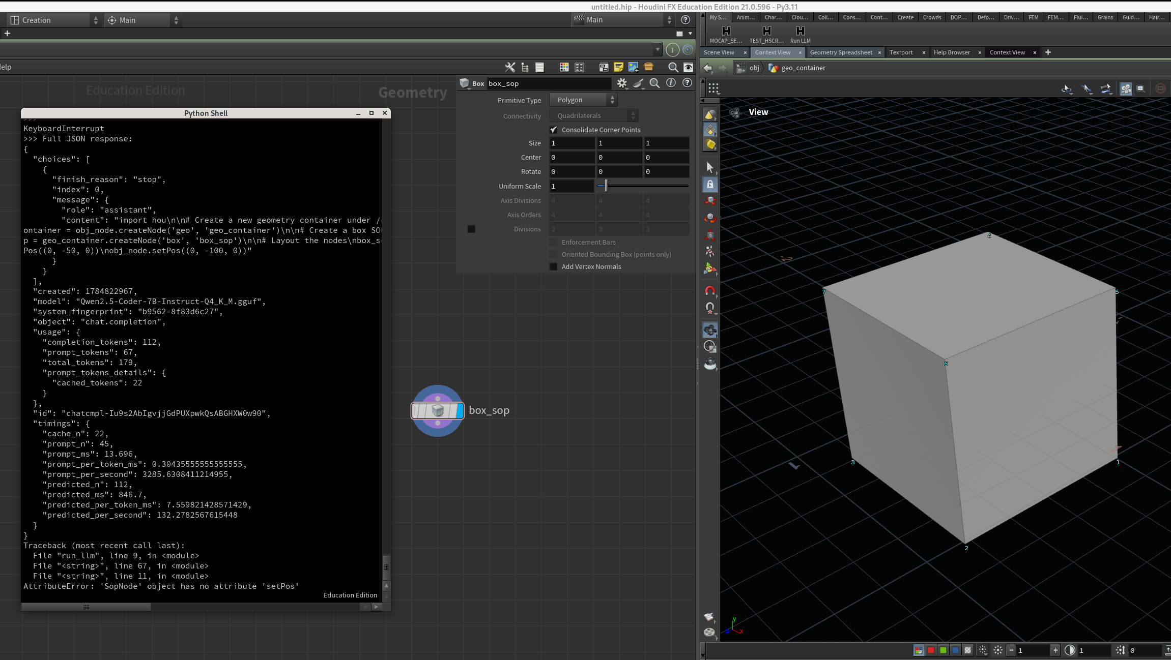 从 Shelf Tool 调用本地模型并在 Houdini 中生成 Box 节点