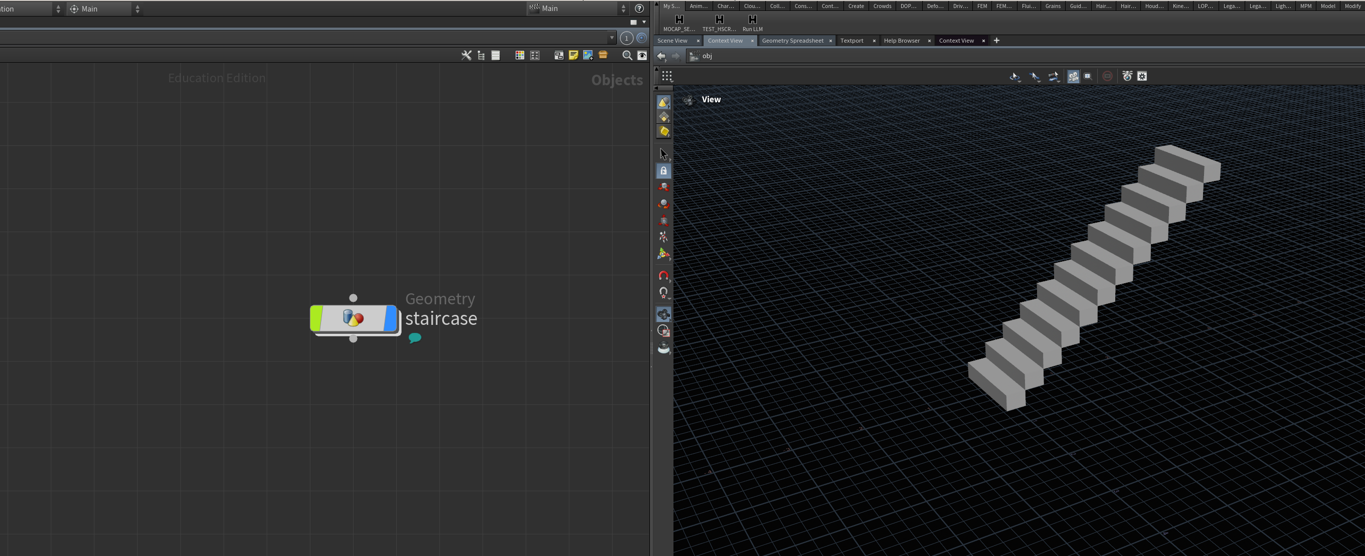 Houdini AI Agent 生成的程序化楼梯