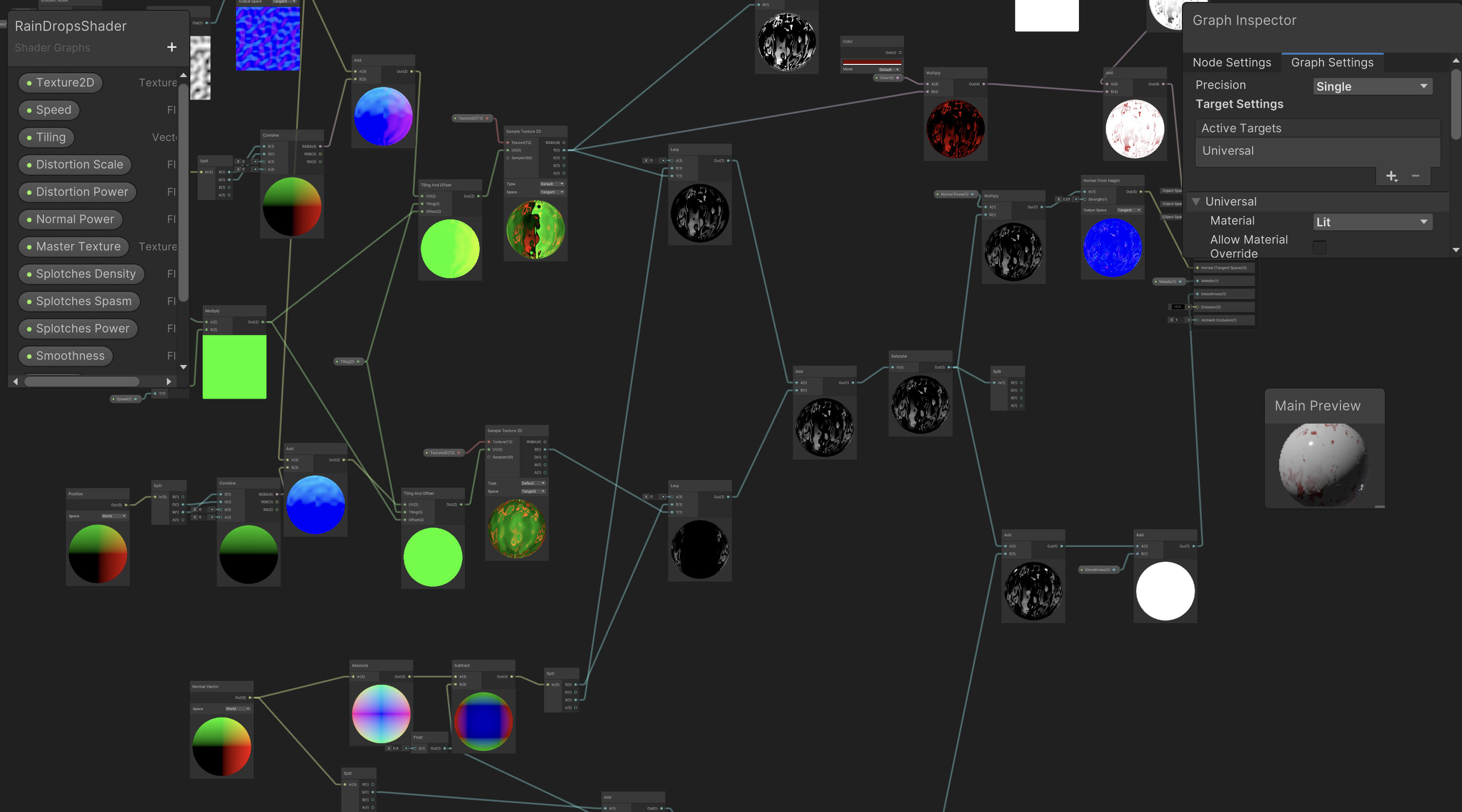 Shader Graph material work.